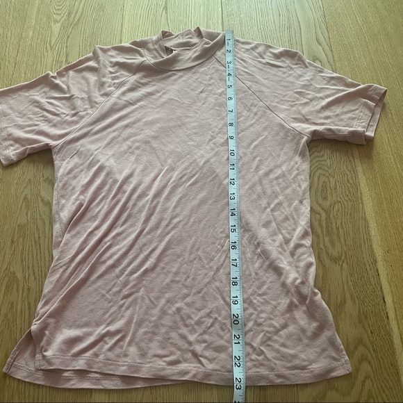 FRANK & OAK MOCK NECK PINK SHORT SLEEVES TEE- XS - Picture 10 of 12